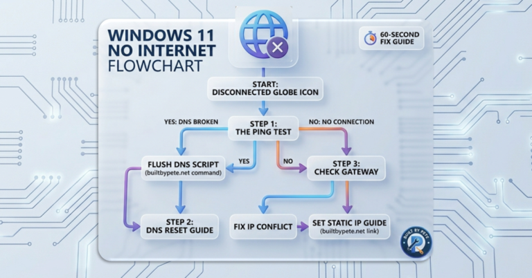 Windows 11 no Internet FlowChart