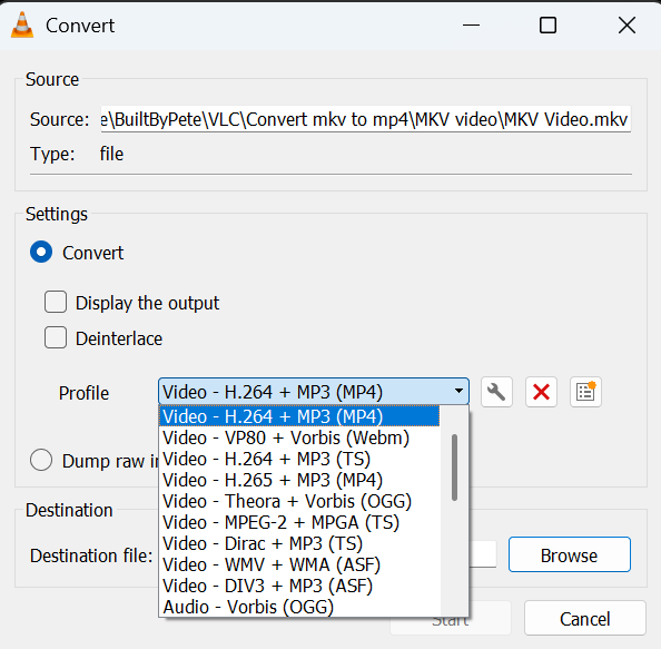 convert mkV to MP4