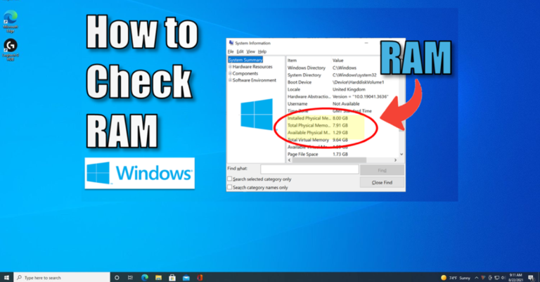 Check RAM on Windows