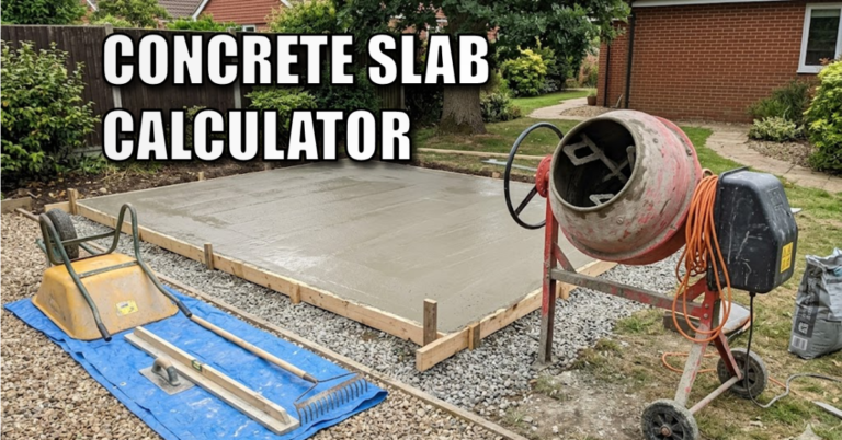 Concrete slab volume calculator