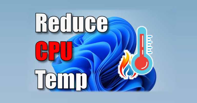 Reduce Windows CPU Temperature